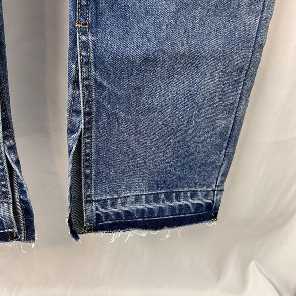 Anthropologie EVIDNT Slim Lamia Jeans Womens 26 Blue Split Ankle Expose Zip Fly - Picture 2 of 11